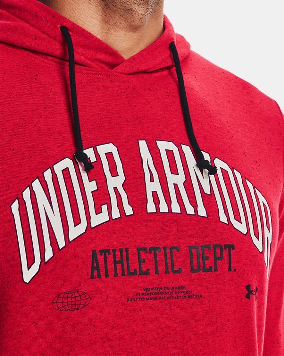 Herren UA Rival Athletic Department Hoodie aus French Terry, Red, pdpMainDesktop image number 3
